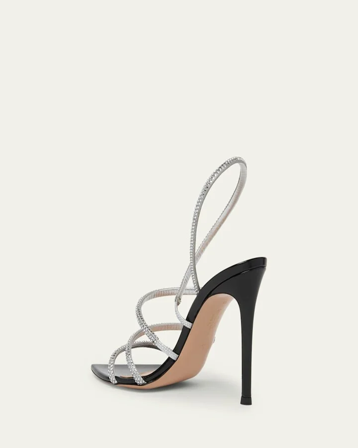 Strass Patent Strappy Cocktail Sandals - Image 4