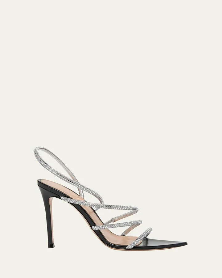 Strass Patent Strappy Cocktail Sandals