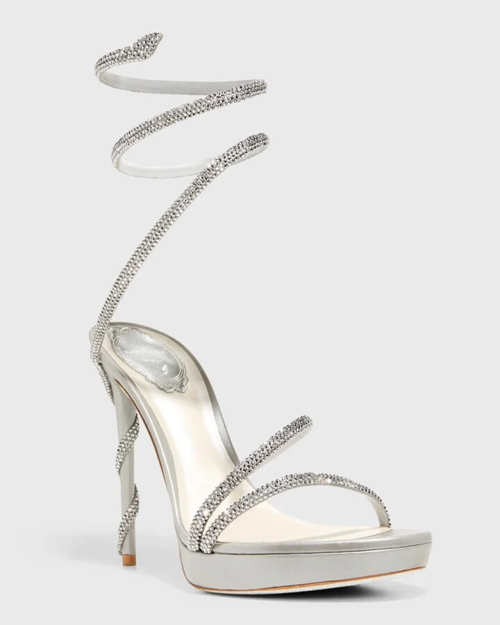 Strass Snake-Wrap Platform Sandals - Image 2