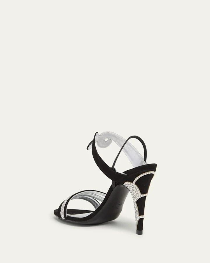 Strass Suede Cosmos Slingback Sandals - Image 4