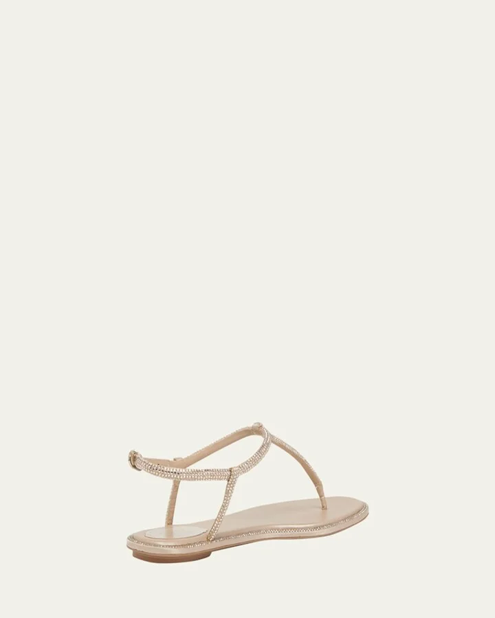 Strass T-Strap Thong Sandals - Image 2