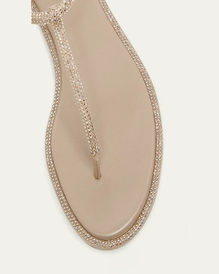 Strass T-Strap Thong Sandals - Image 6