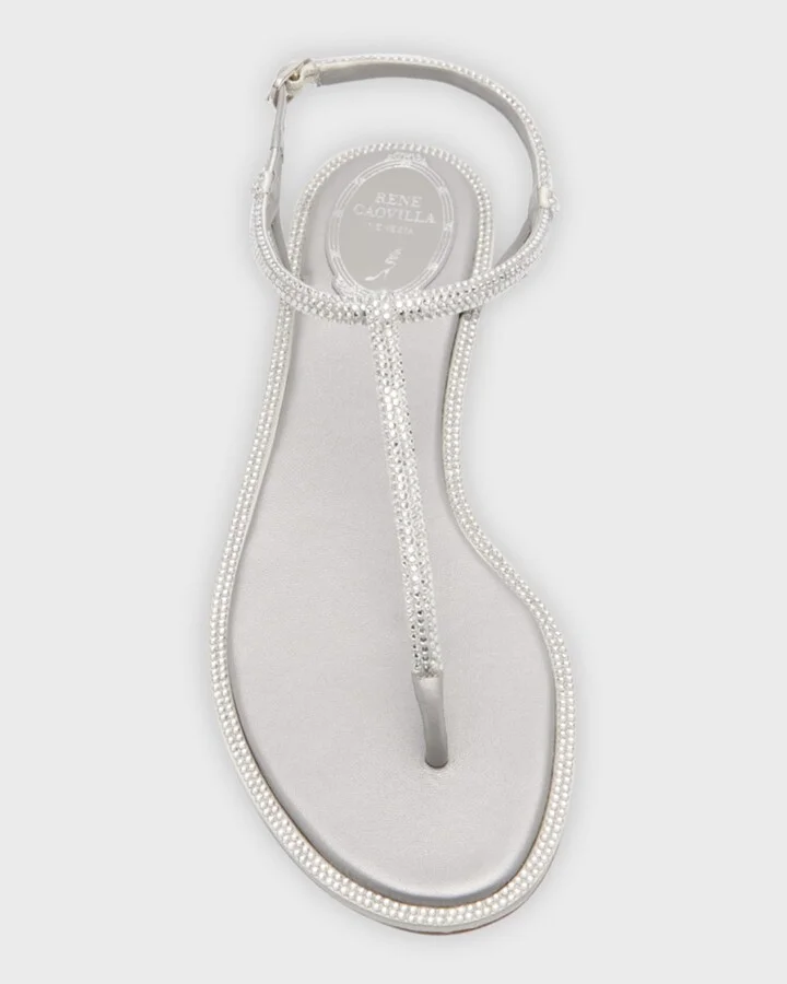 Strass T-Strap Thong Sandals - Image 2