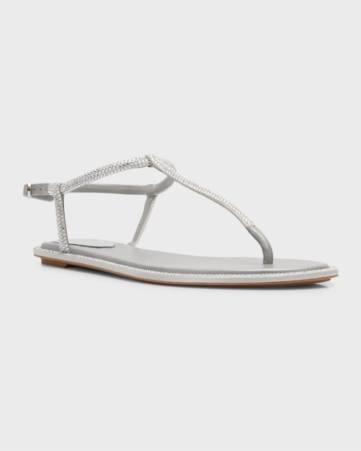 Strass T-Strap Thong Sandals - Image 4