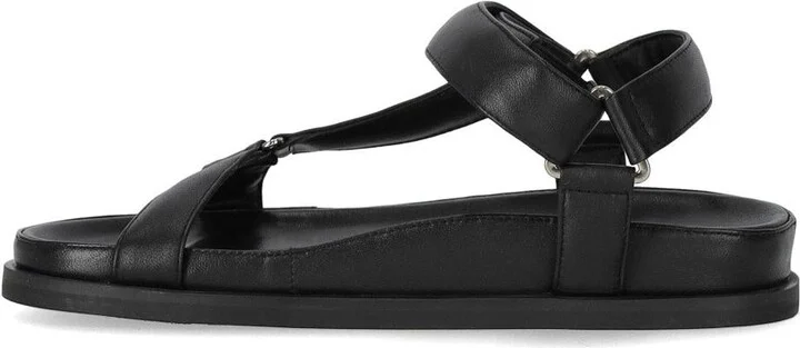 Strategia Black Flat Sandal - Image 3