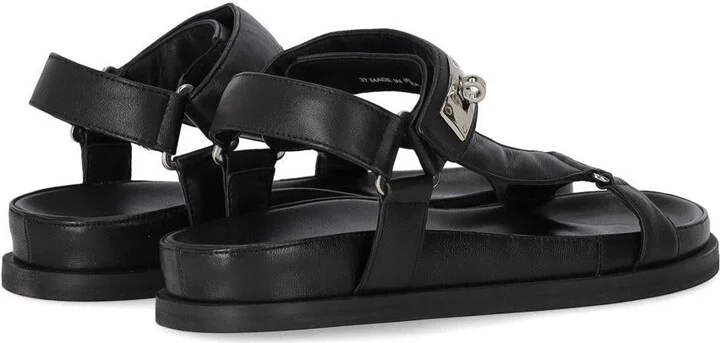 Strategia Black Flat Sandal - Image 4