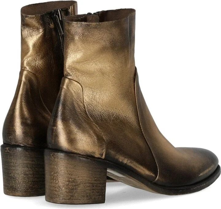 Strategia Gemma Gold Heeled Ankle Boot - Image 4