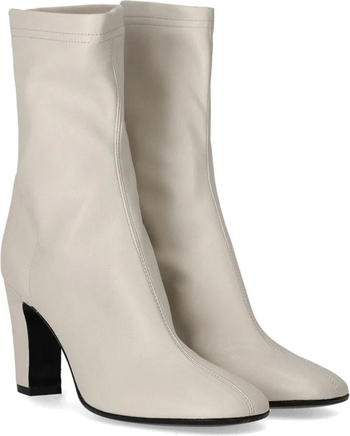 Strategia Zhaira White Heeled Ankle Boot - Image 2
