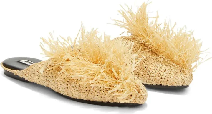 Straw-Embellished Slippers - Image 2
