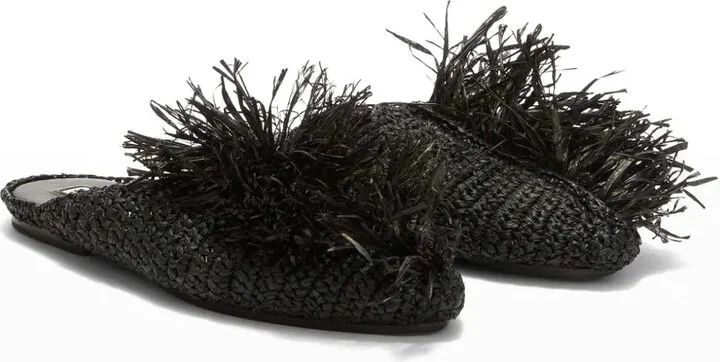 Straw-Embellished Slippers - Image 2