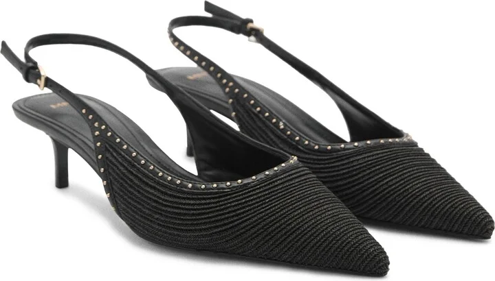 Straw Pointed Toe Slingback Pump