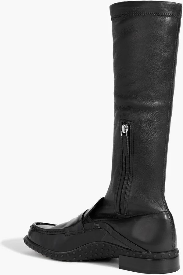 Stretch and glossed-leather boots - Image 3