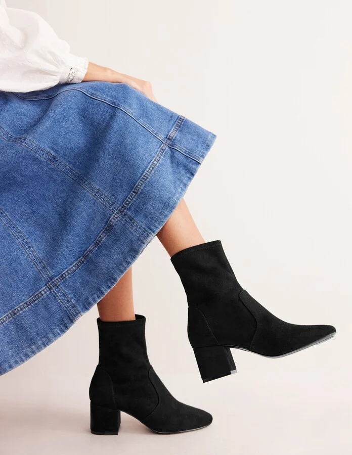Stretch Ankle Boots, Black - Image 2
