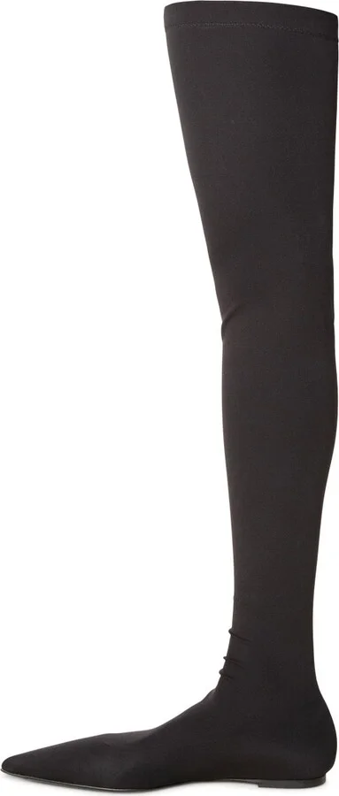 Stretch Boots In Black Leather Blend - Image 3
