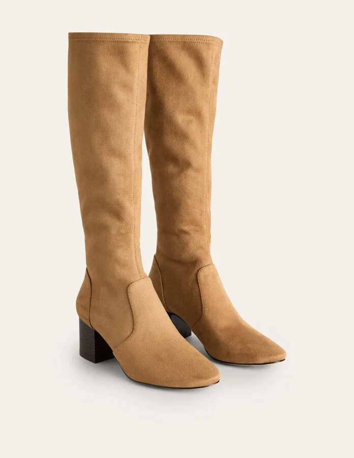 Stretch Knee Heel Boots, Acorn - Image 2