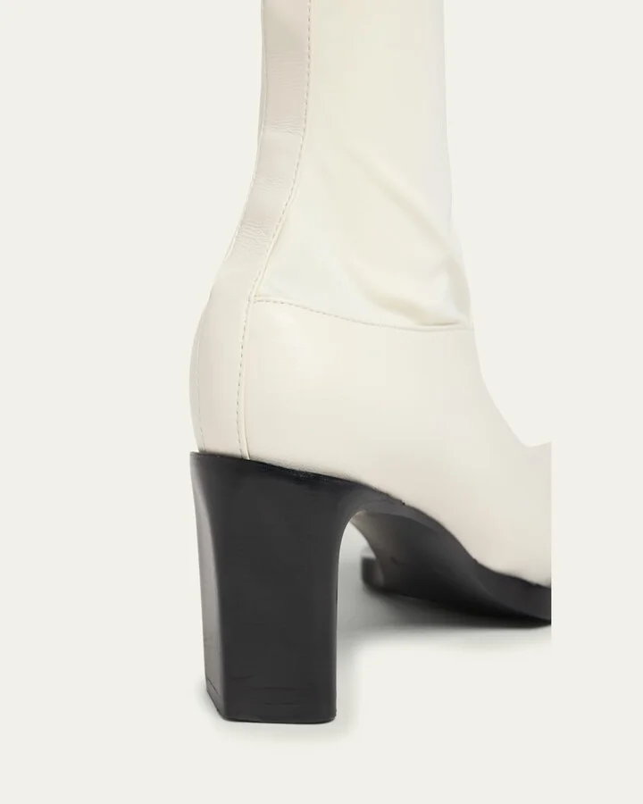Stretch Leather Ankle Booties - Image 4