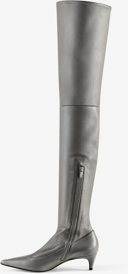 Stretch Leather Over-the-Knee Boot - Image 3