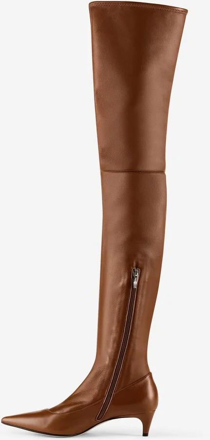 Stretch Leather Over-the-Knee Boot - Image 8