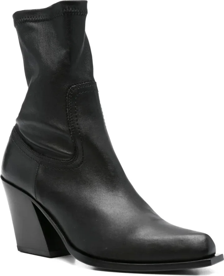 Stretch-Leather Pointed-Toe Boots - Image 2