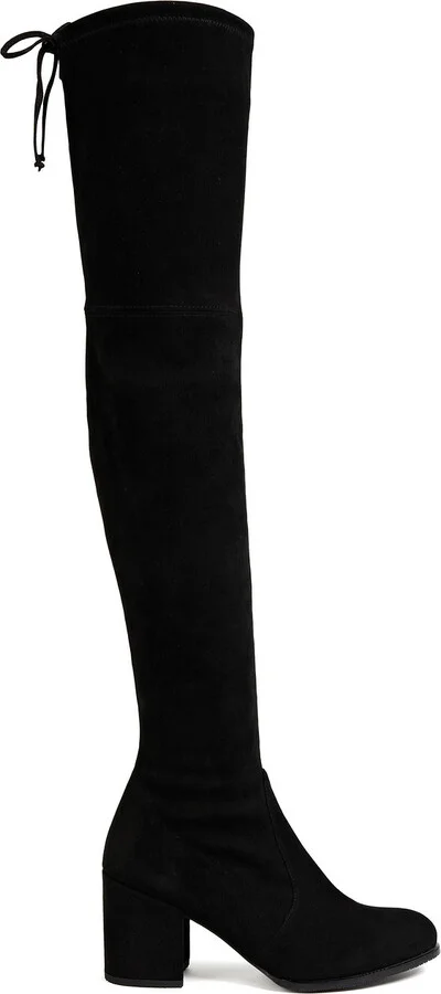 Stretch-suede over-the-knee boots