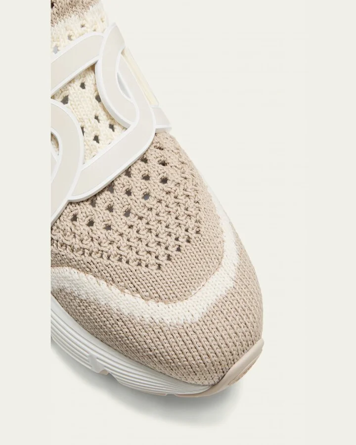 Stretch Woven Cotton Runner Sneakers - Image 4