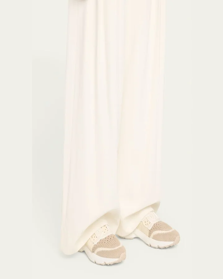 Stretch Woven Cotton Runner Sneakers - Image 5