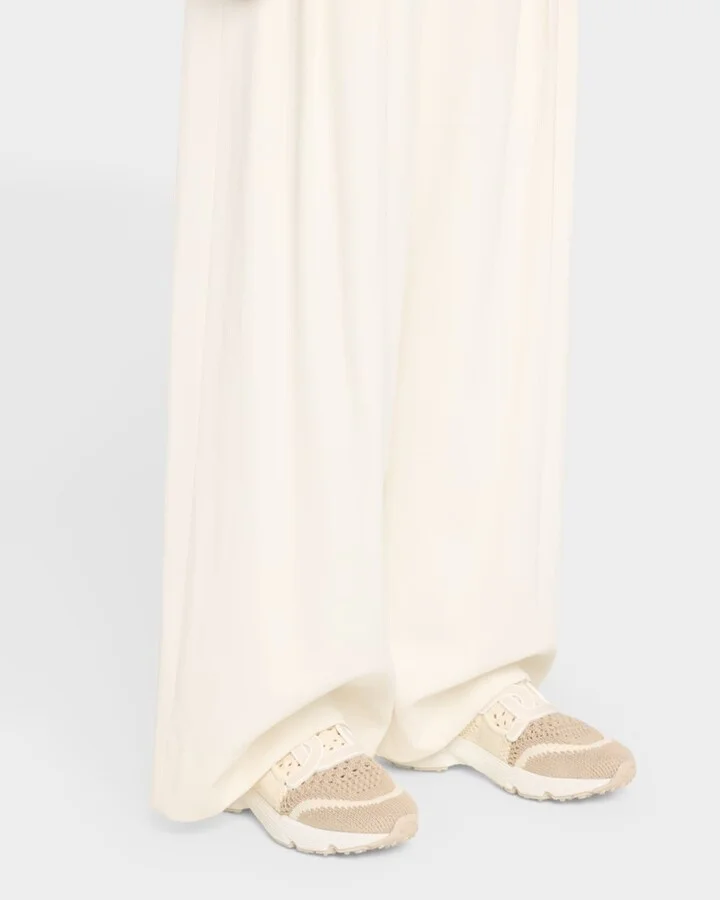 Stretch Woven Cotton Runner Sneakers - Image 2