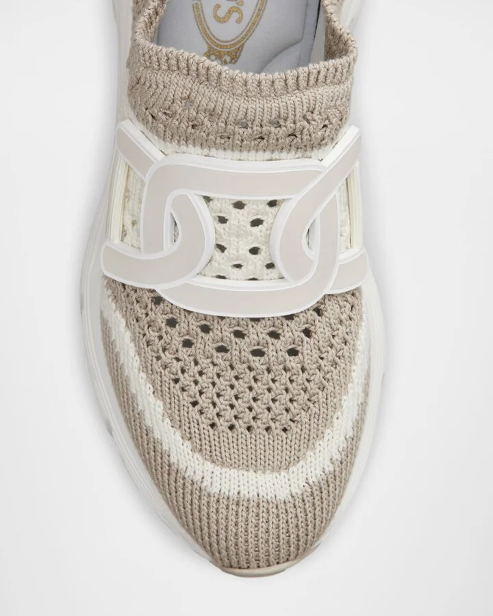 Stretch Woven Cotton Runner Sneakers - Image 3