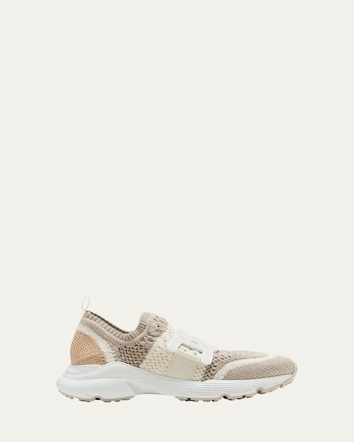 Stretch Woven Cotton Runner Sneakers