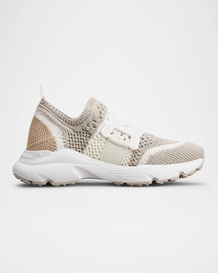 Stretch Woven Cotton Runner Sneakers