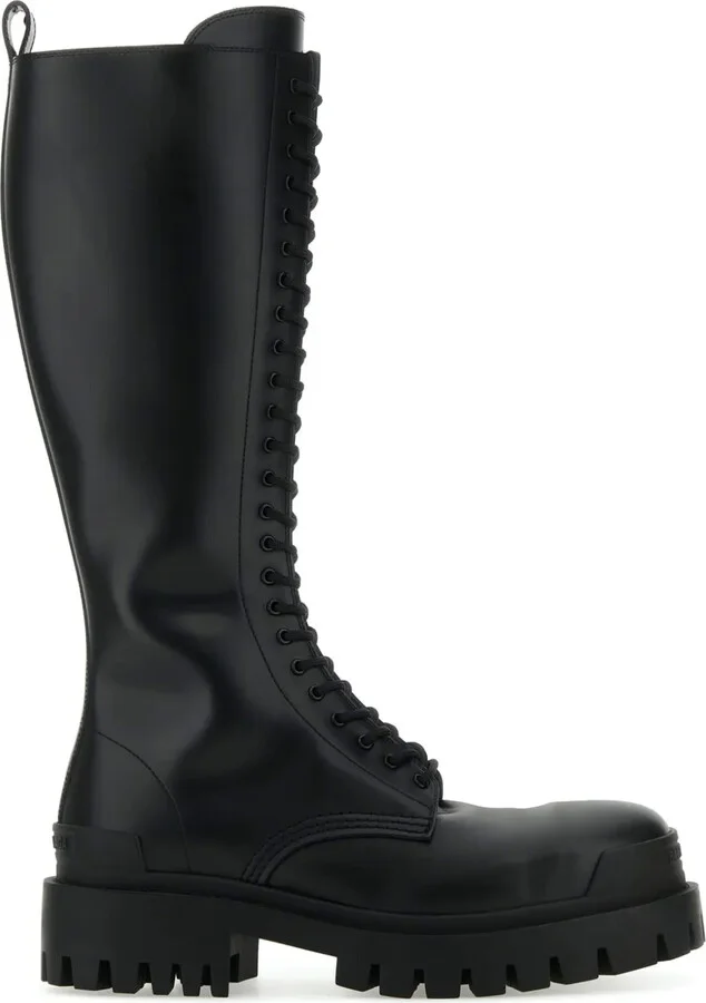 Strike lace-up leather boots
