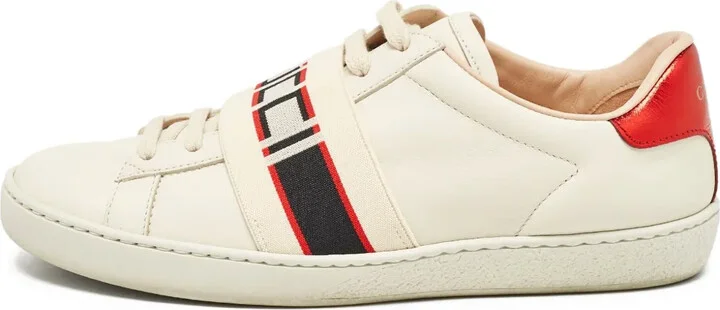 Stripe-Detail Leather Sneakers