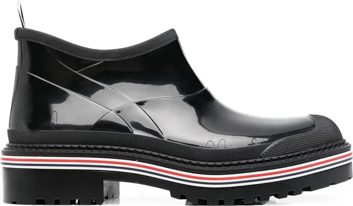Stripe-Trim Ankle Boots