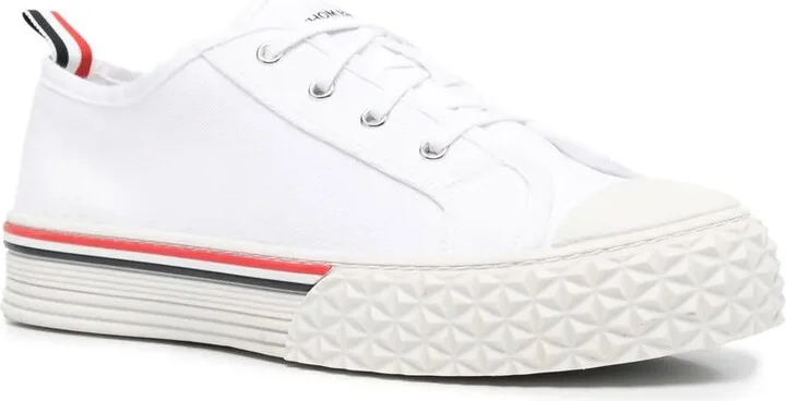 Stripe-Trim Lace-Up Sneakers - Image 2