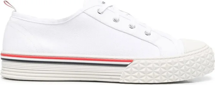 Stripe-Trim Lace-Up Sneakers