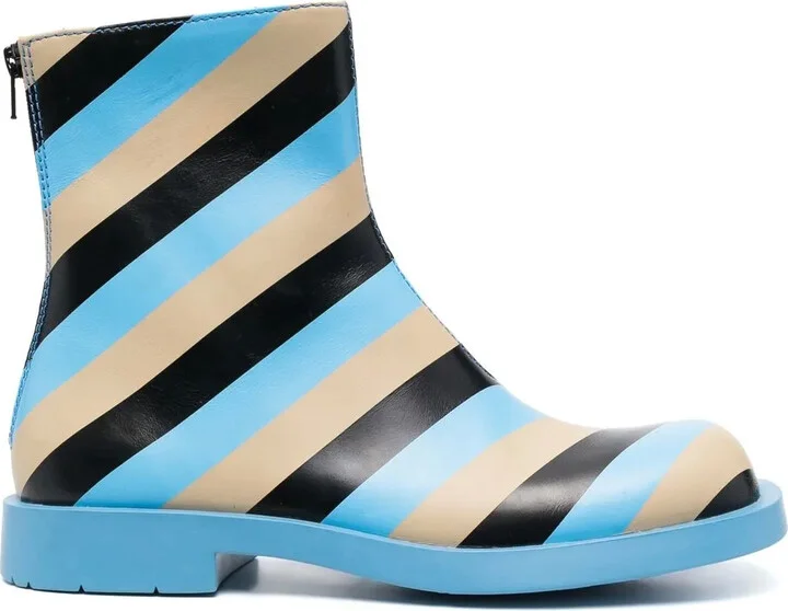 Striped Ankle Boots