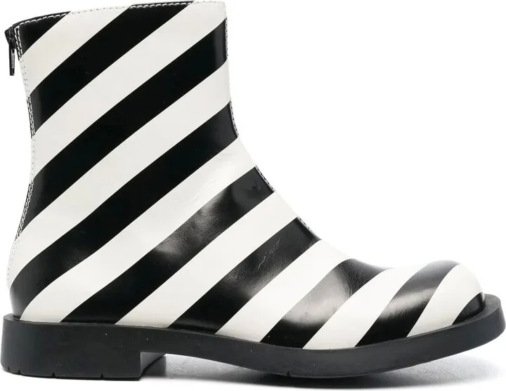 Striped Ankle Boots