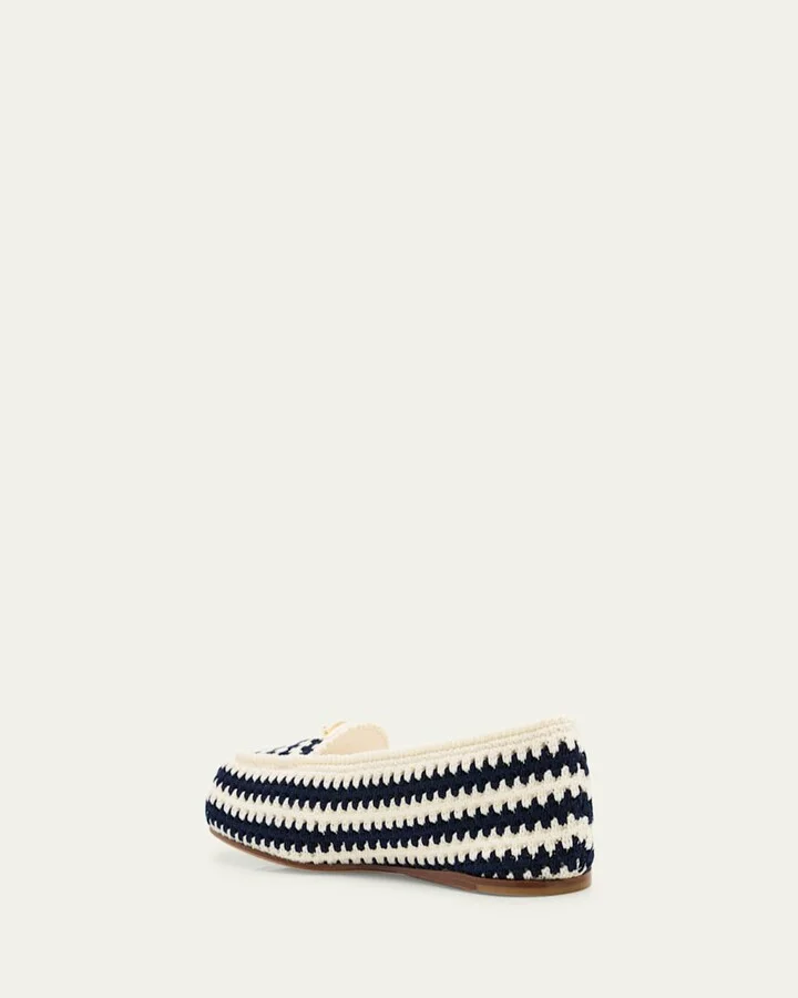 Striped Cotton Crochet Ballerina Flats - Image 7
