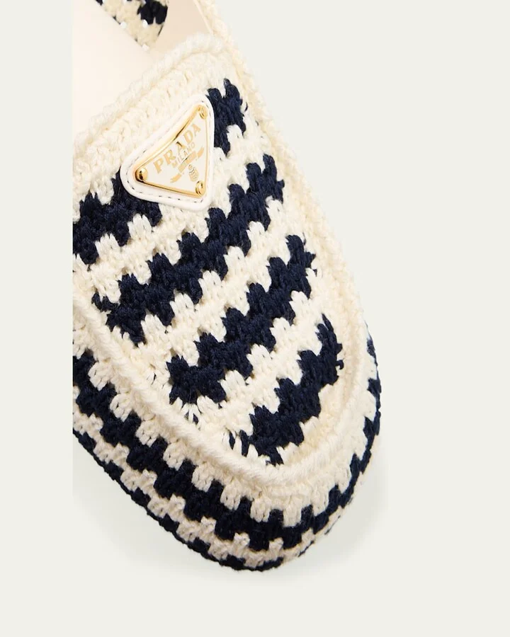 Striped Cotton Crochet Ballerina Flats - Image 8