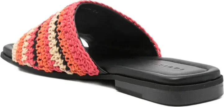 Striped Crochet Flat Sandals - Image 3