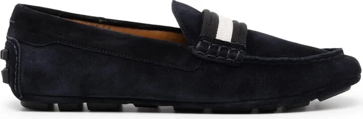 Striped-Edge Suede Loafers