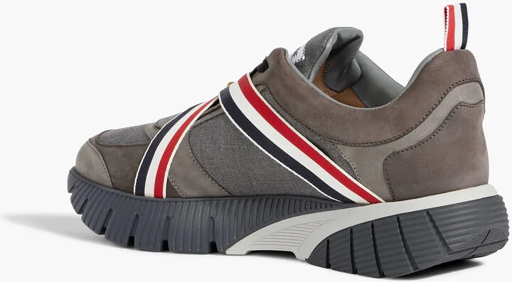 Striped flannel and suede sneakers - Image 3
