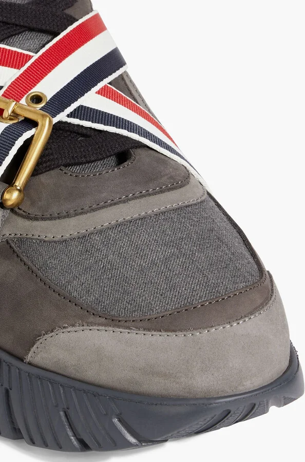 Striped flannel and suede sneakers - Image 4