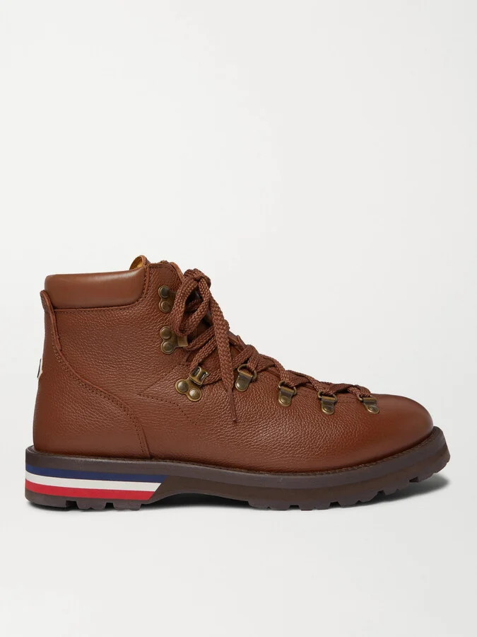 Striped Full-Grain Leather Boots