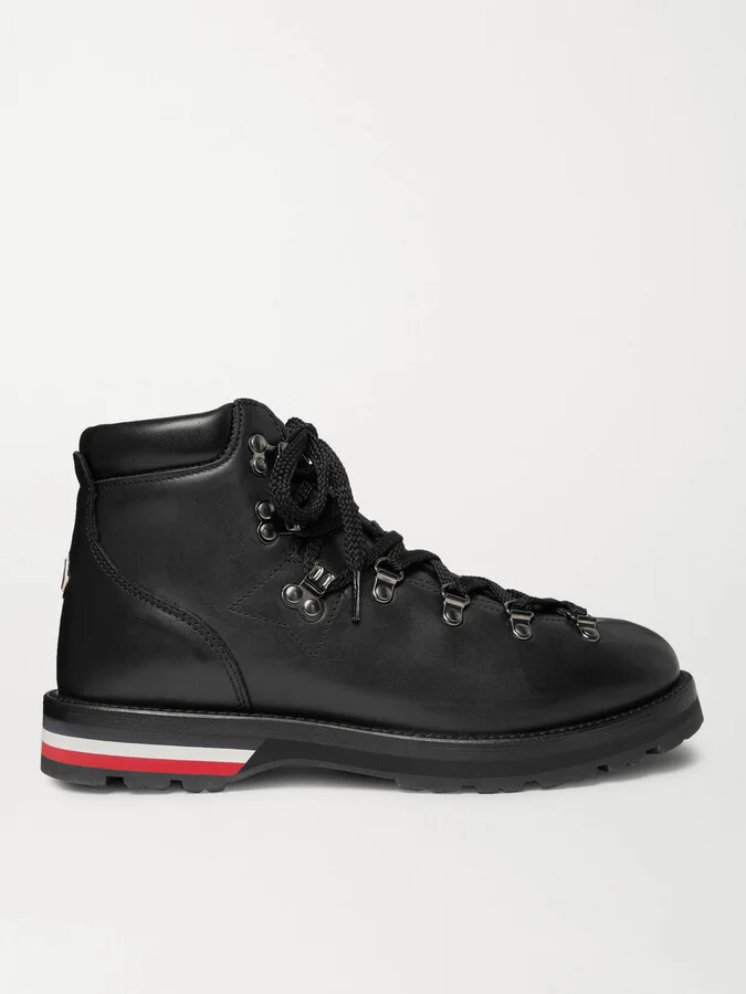 Striped Full-Grain Leather Boots