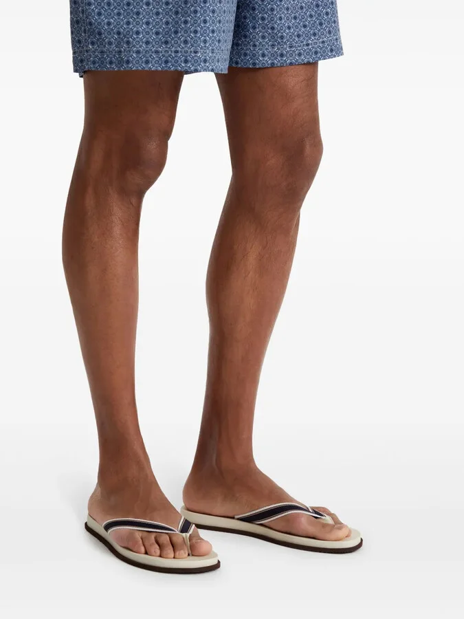 Striped Leather Flip Flops - Image 5