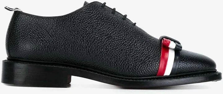 Striped Leather Lace-Up Shoes