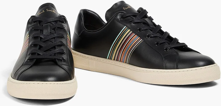 Striped leather sneakers - Image 2