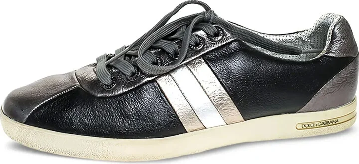 Striped Leather Sneakers - Image 2