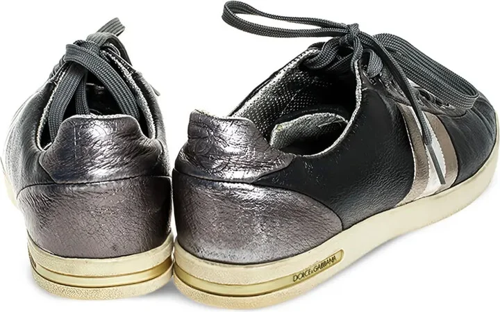 Striped Leather Sneakers - Image 3